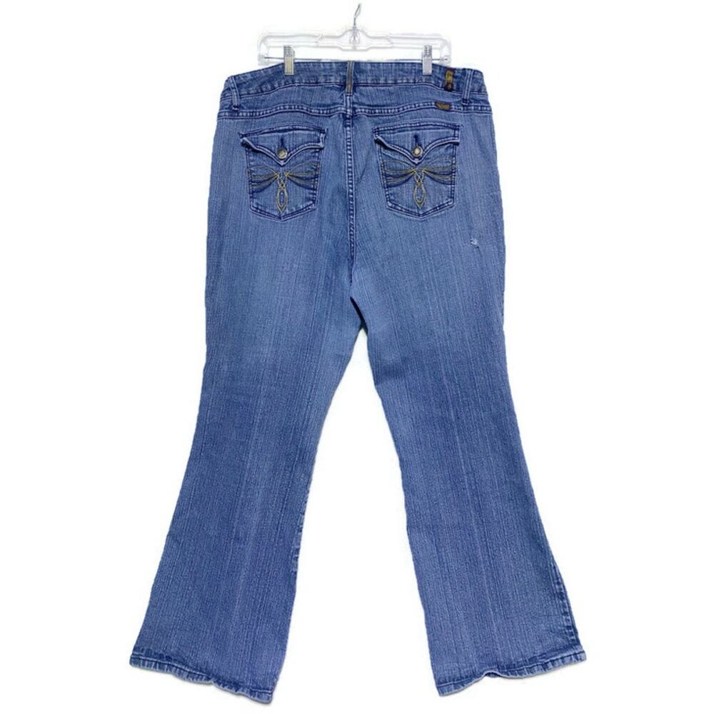 ZD Premium Blue Denim Jeans Women's Size 22 With Embellished Pockets